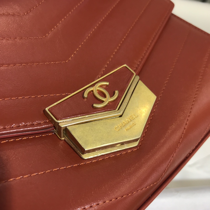 Chanel 香奈儿  2018巴黎汉堡系列 进口牛皮 斜跨包 中号16x7x23cm