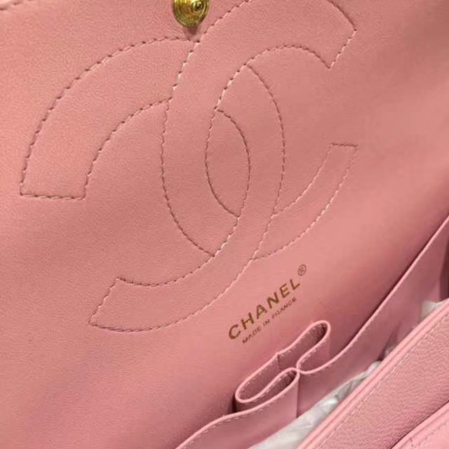 Chanel 香奈儿 Classic Flap Bag  进口鱼子酱 30cm 现货 桃粉色 金扣