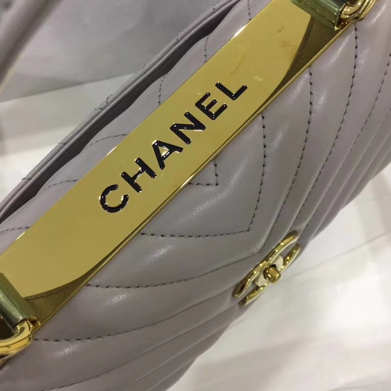 Chanel 香奈儿 2018年新款Trendy CC 大V款 大象灰 香槟金