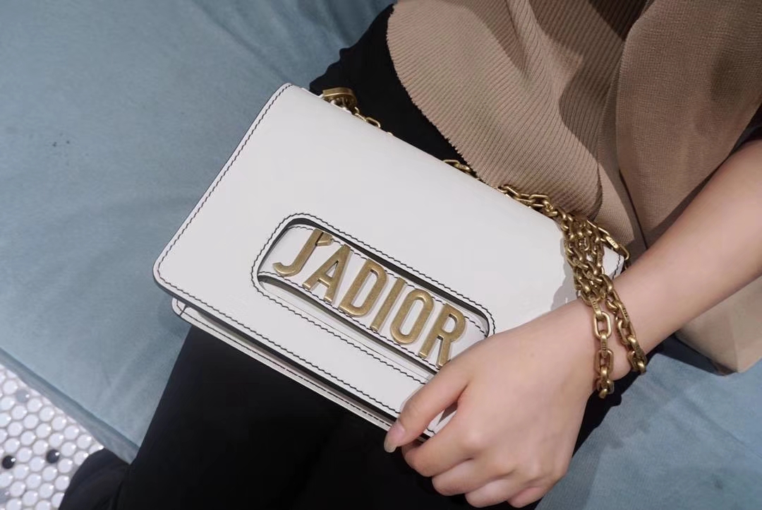 Dior 迪奥 翻盖式手提包 J'ADIOR 25cm牛皮 白色