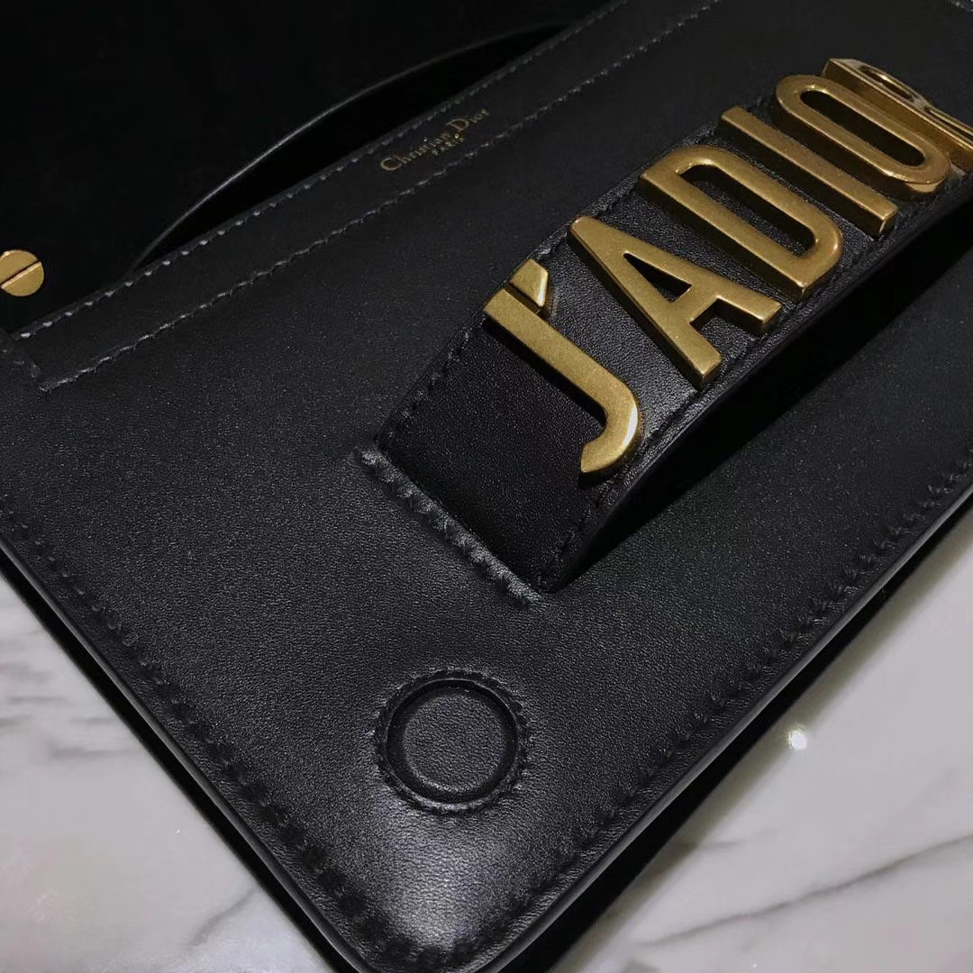 Dior 迪奥 JADIOR 25cm 翻盖式设计 黑色链条包 原厂进口牛皮