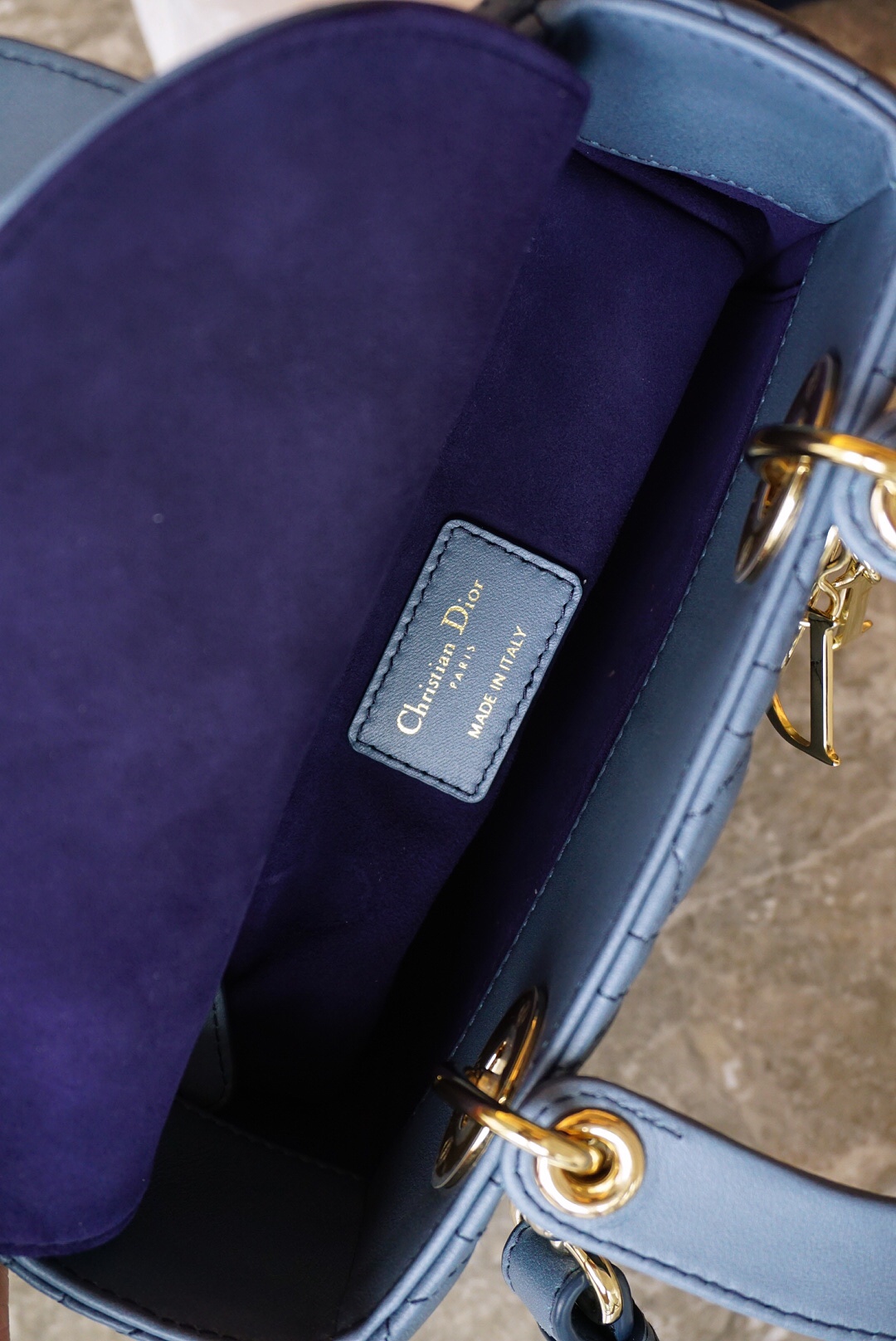 Lady Dior My ABCDior 手袋 20cm 渐变蓝 采用全新靛蓝色羊皮革精心制作
