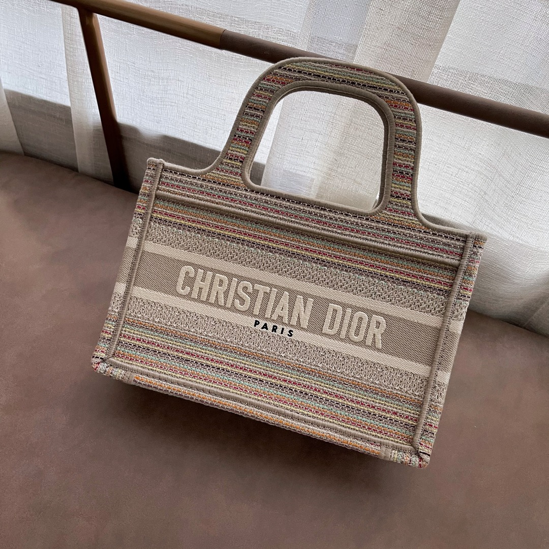 Dior 2021 迪奥 购物袋 mini/22.5cm ～条纹款，可手提～