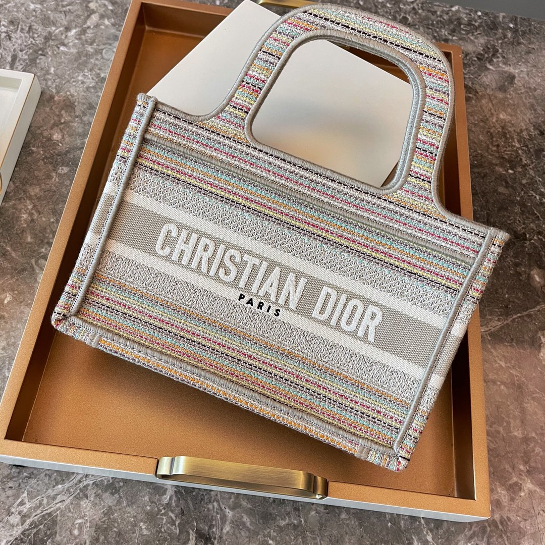 Dior 2021 迪奥 购物袋 mini/22.5cm ～条纹款，可手提～