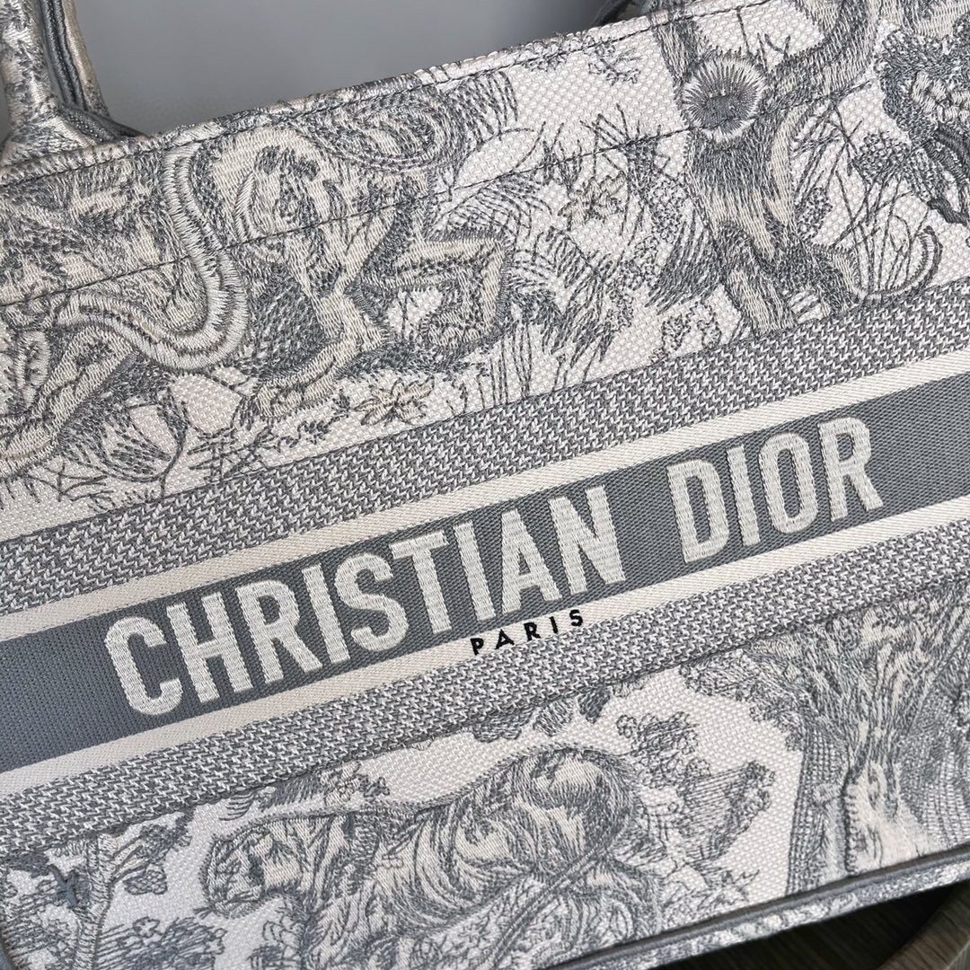 Dior 迪奥 购物袋 灰老虎 小号 36.5cm 刺绣立体 特别精致