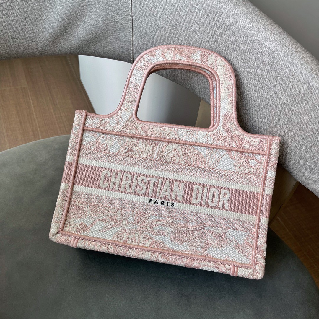 Dior 迪奥 购物袋 mini 粉老虎 22.5cm 可爱艺术