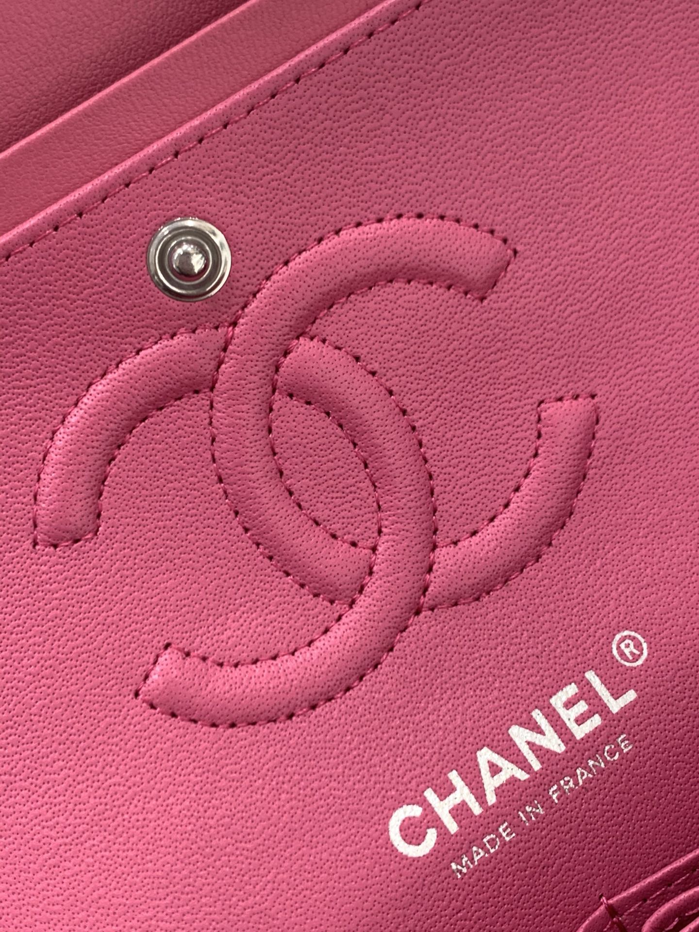升级芯片版 2021春夏新品 全钢银色金属  【真品级】Chanel CF 小号 23  原厂bodin joyeux 羔羊皮
