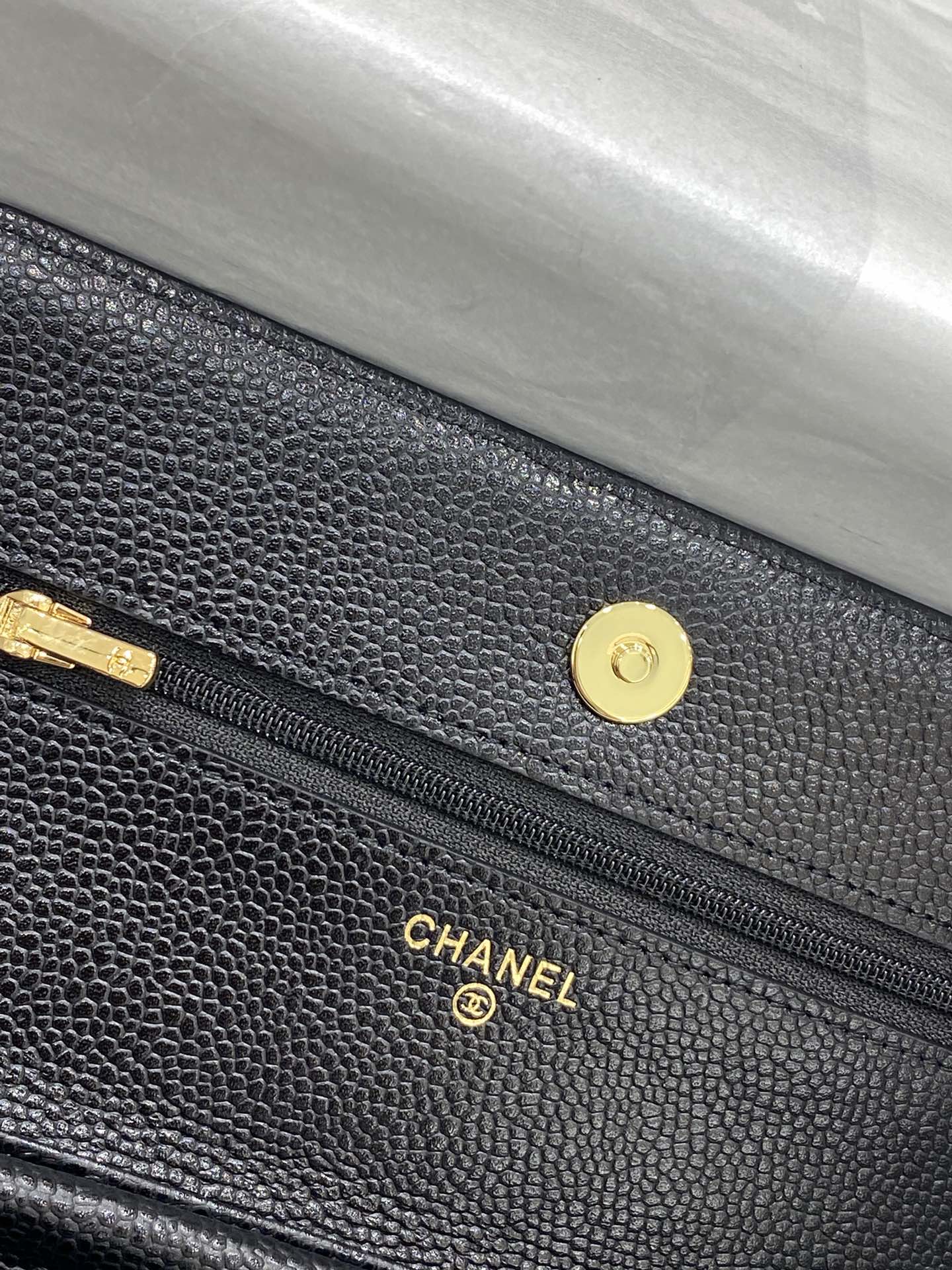 【吸扣版】19新款升级版Chanel woc链条包 顶级皮料五金 原单品质 19.5*12*3.5 克球金
