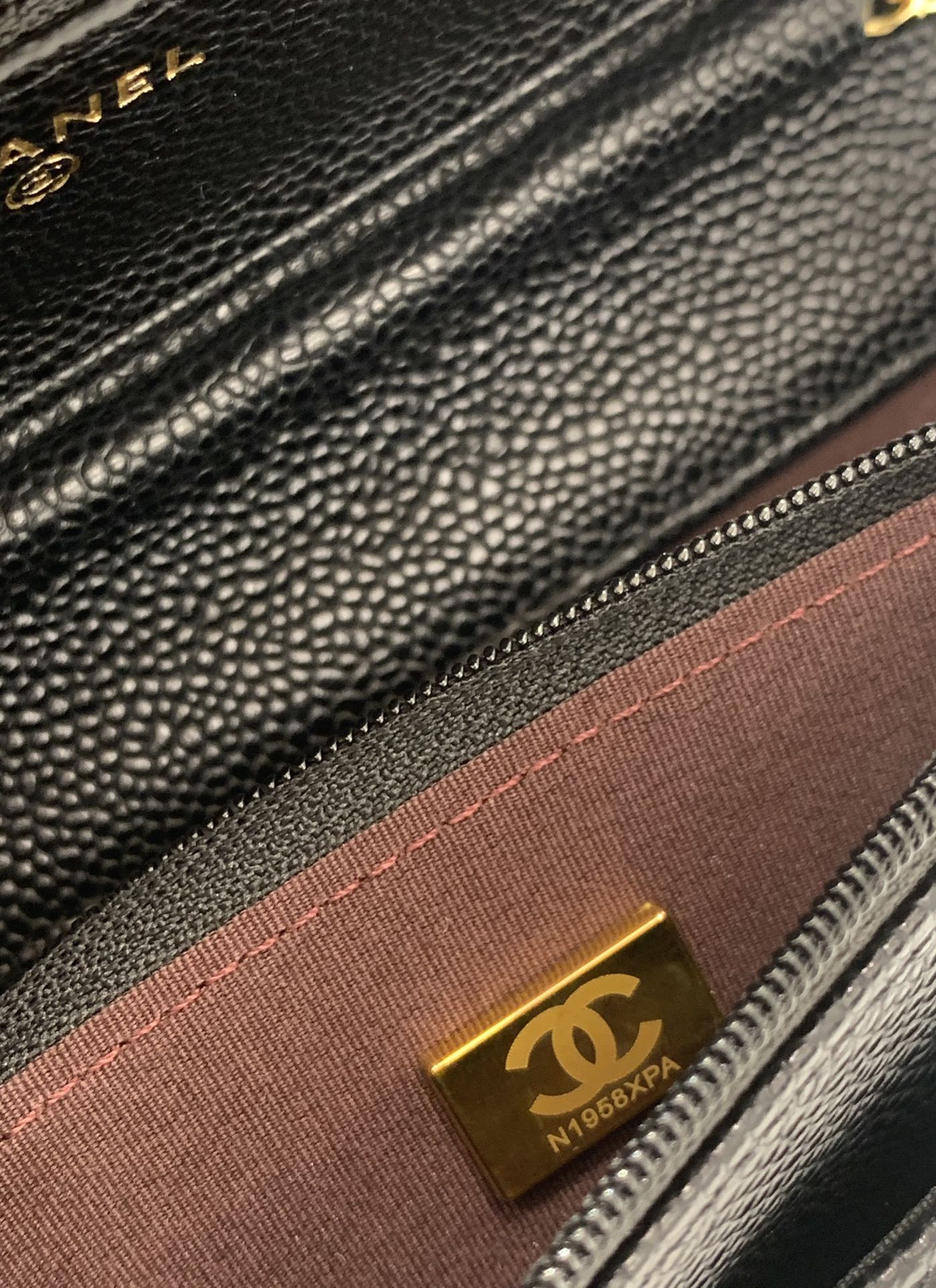 新版→吸扣版发财包 wallet on chain黑球金 Chanel Woc链条包 19.5*12*3.5
