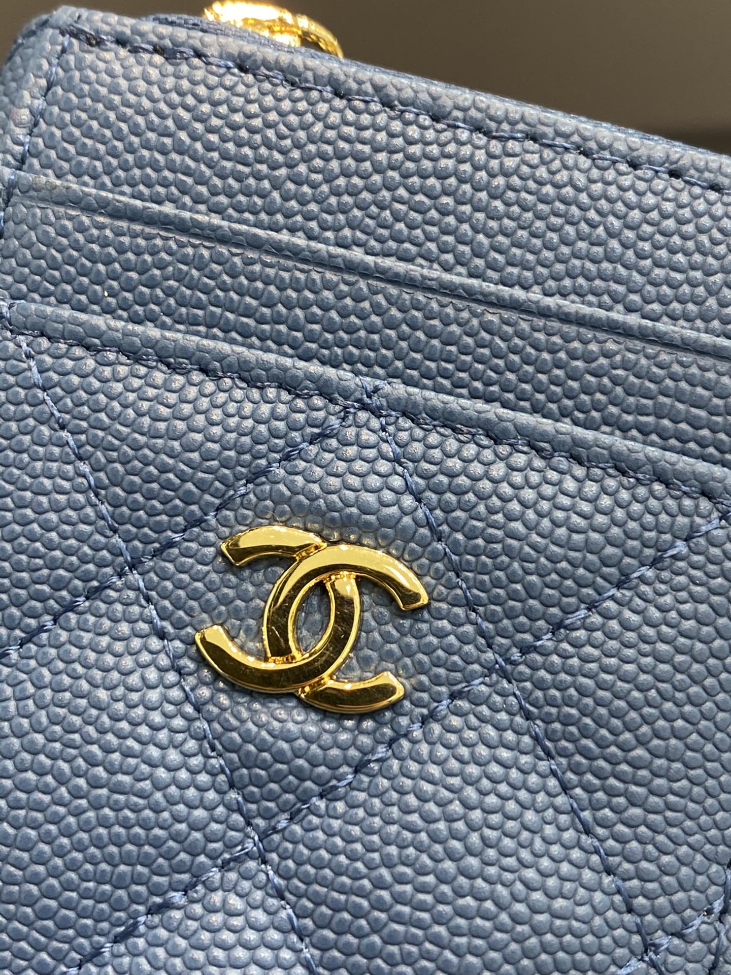 Chanel小零钱包 高品质 经典菱格设计搭配小羊皮～金扣 7.5×2×11.cm