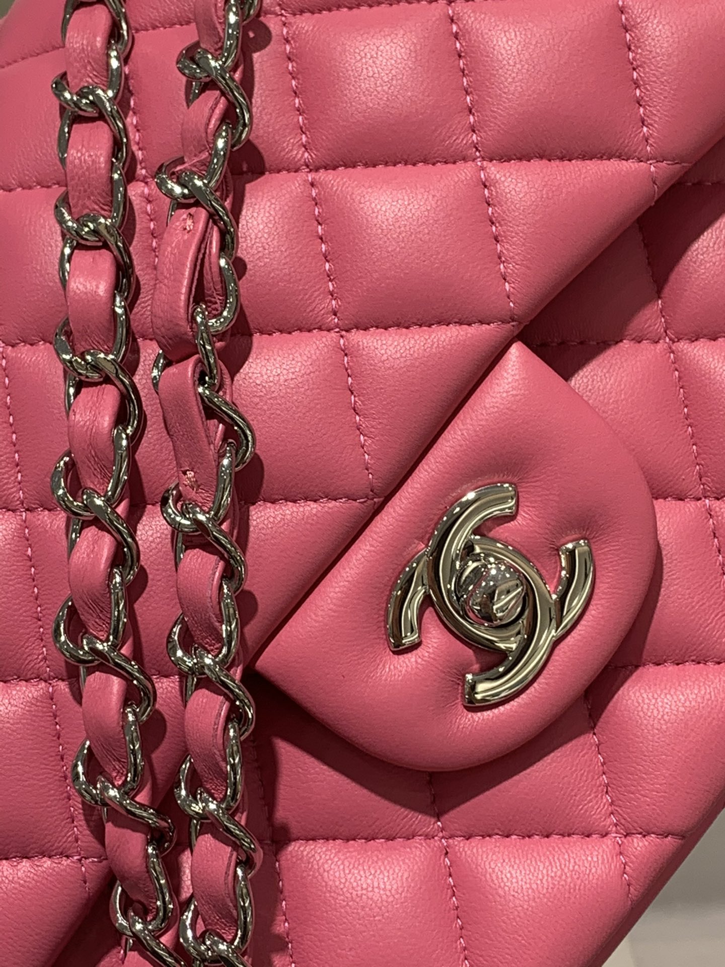 【真品级】Chanel CF 25  原厂bodin joyeux 羔羊皮  经典永远百搭 2022流行色 色蜜桃 银扣
