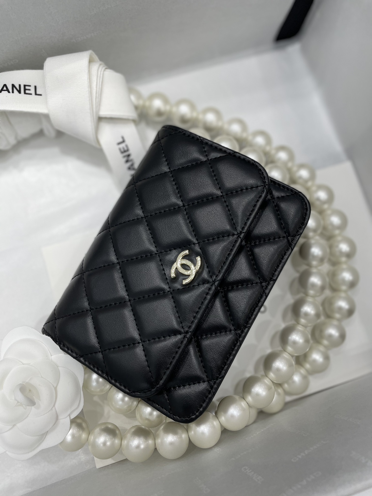 Chanel珍珠Woc链条包 赵露思同款 中号→双隔层 11-15.5-4.5