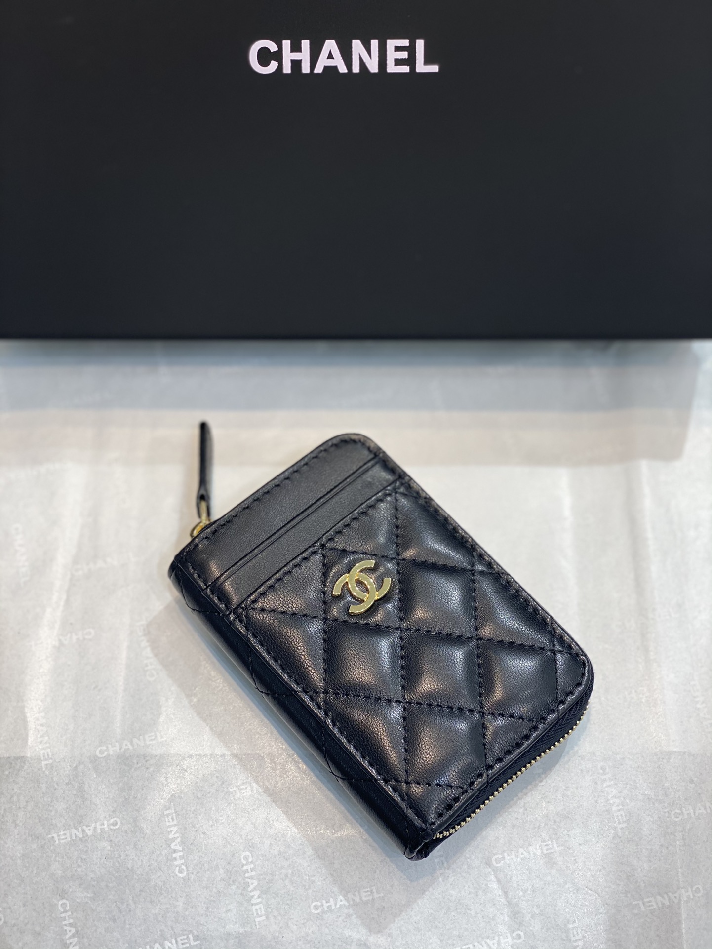 Chanel小零钱包 高品质 经典菱格设计搭配小羊皮 金扣 7.5×2×11.cm