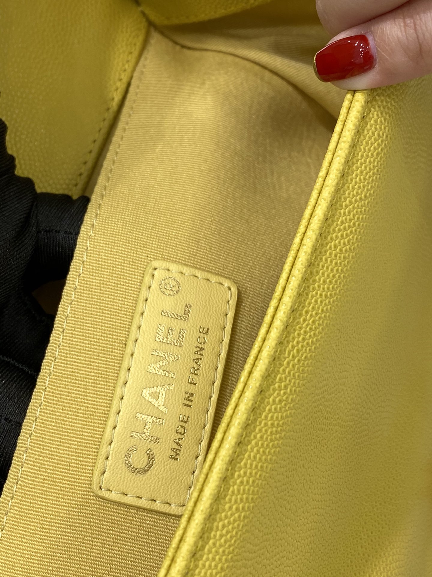 Chanel Leboy  【真品级】柠檬黄 菱格款 砂金 法国原厂Haas小球纹鱼子酱牛皮 25cm