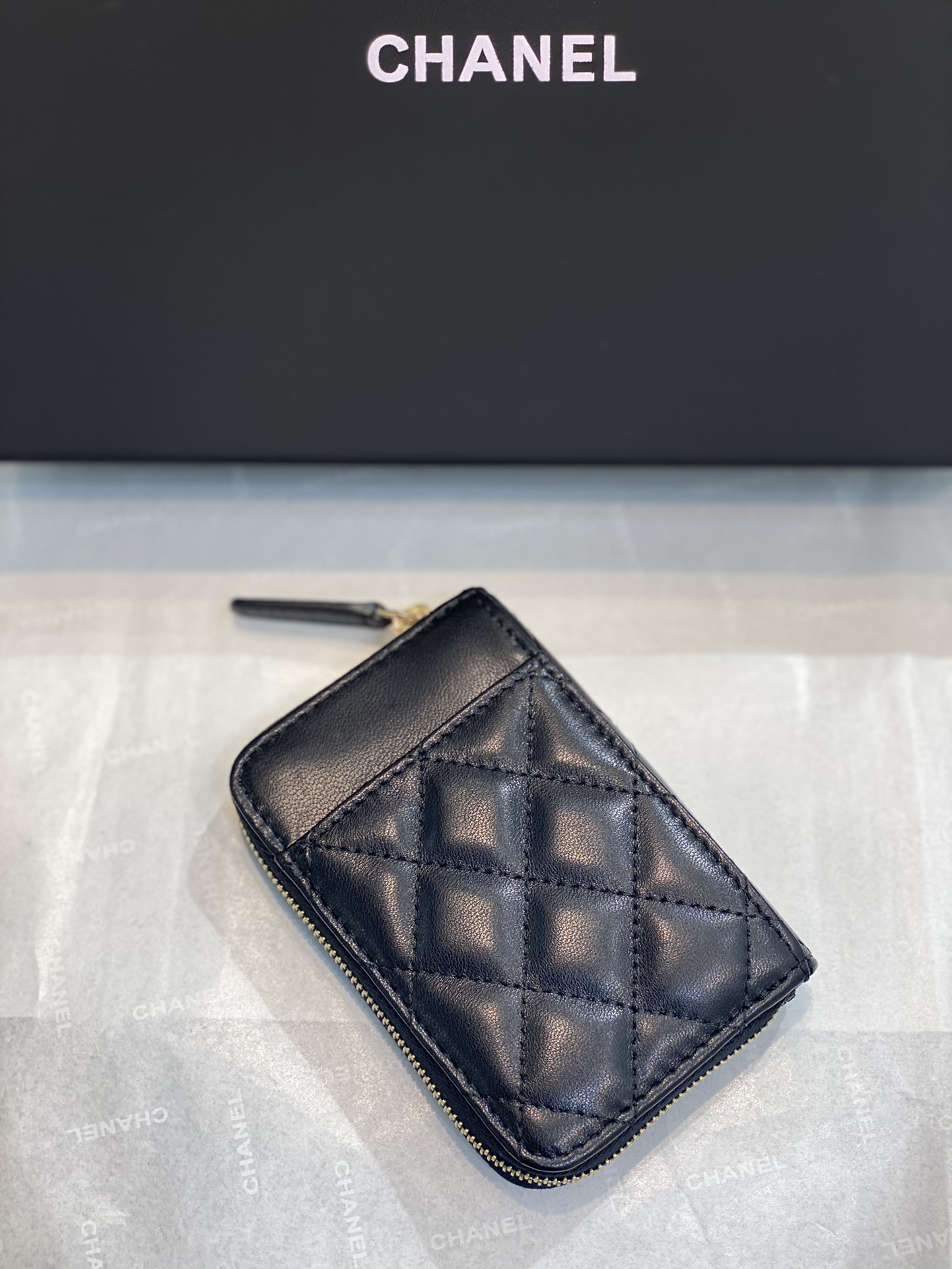 Chanel小零钱包 高品质 经典菱格设计搭配小羊皮 金扣 7.5×2×11.cm