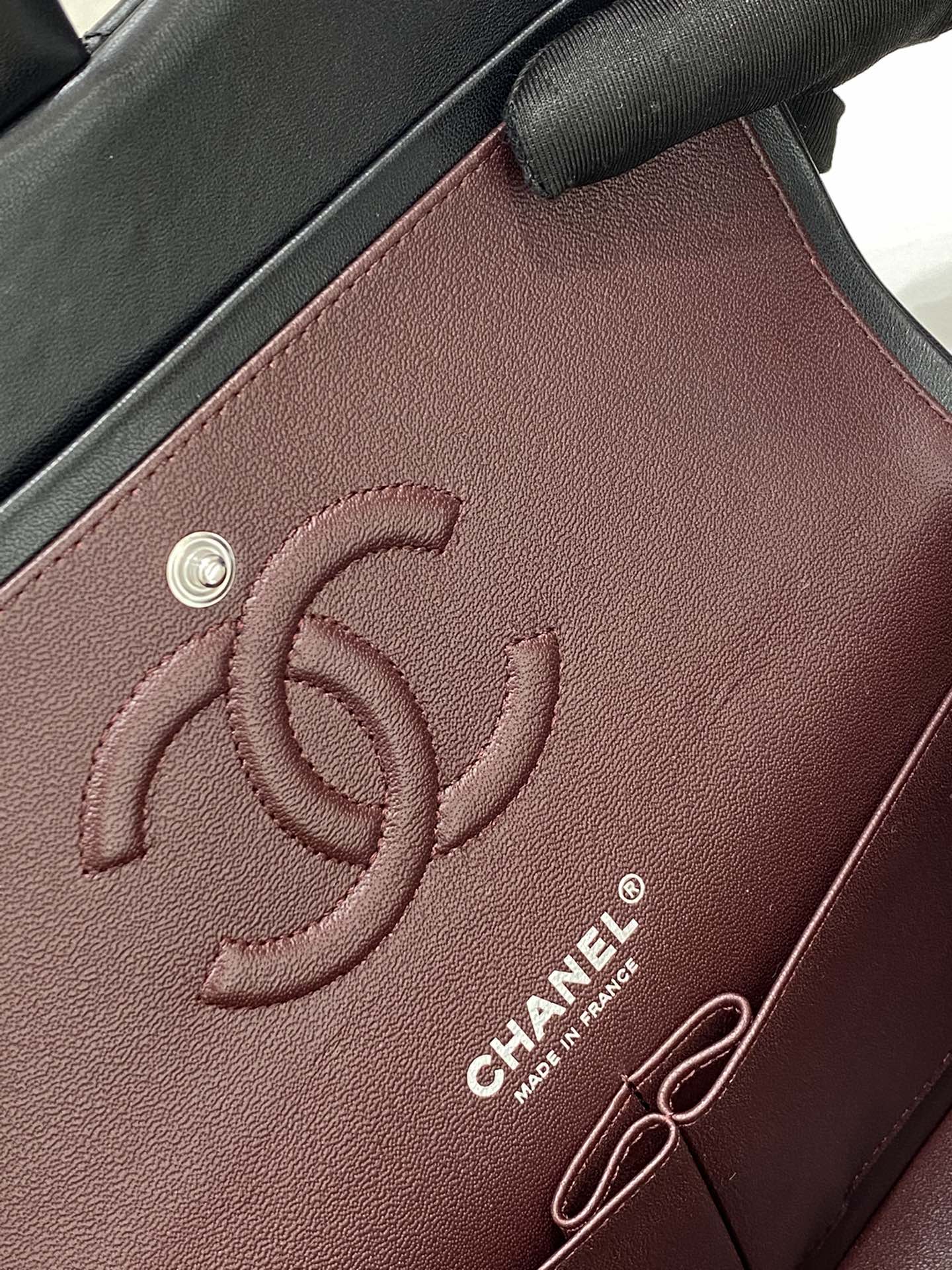 【真品级】Chanel CF 25  原厂bodin joyeux 羔羊皮  经典永远百搭  2022流行色 黑色  银扣