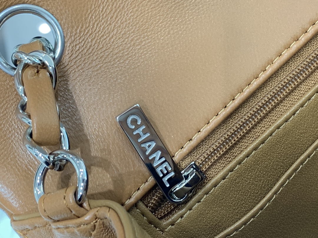【真品级】Chanel CF 20 原厂羔羊皮 经典永远百搭 现货  新颜色 焦糖色～银扣