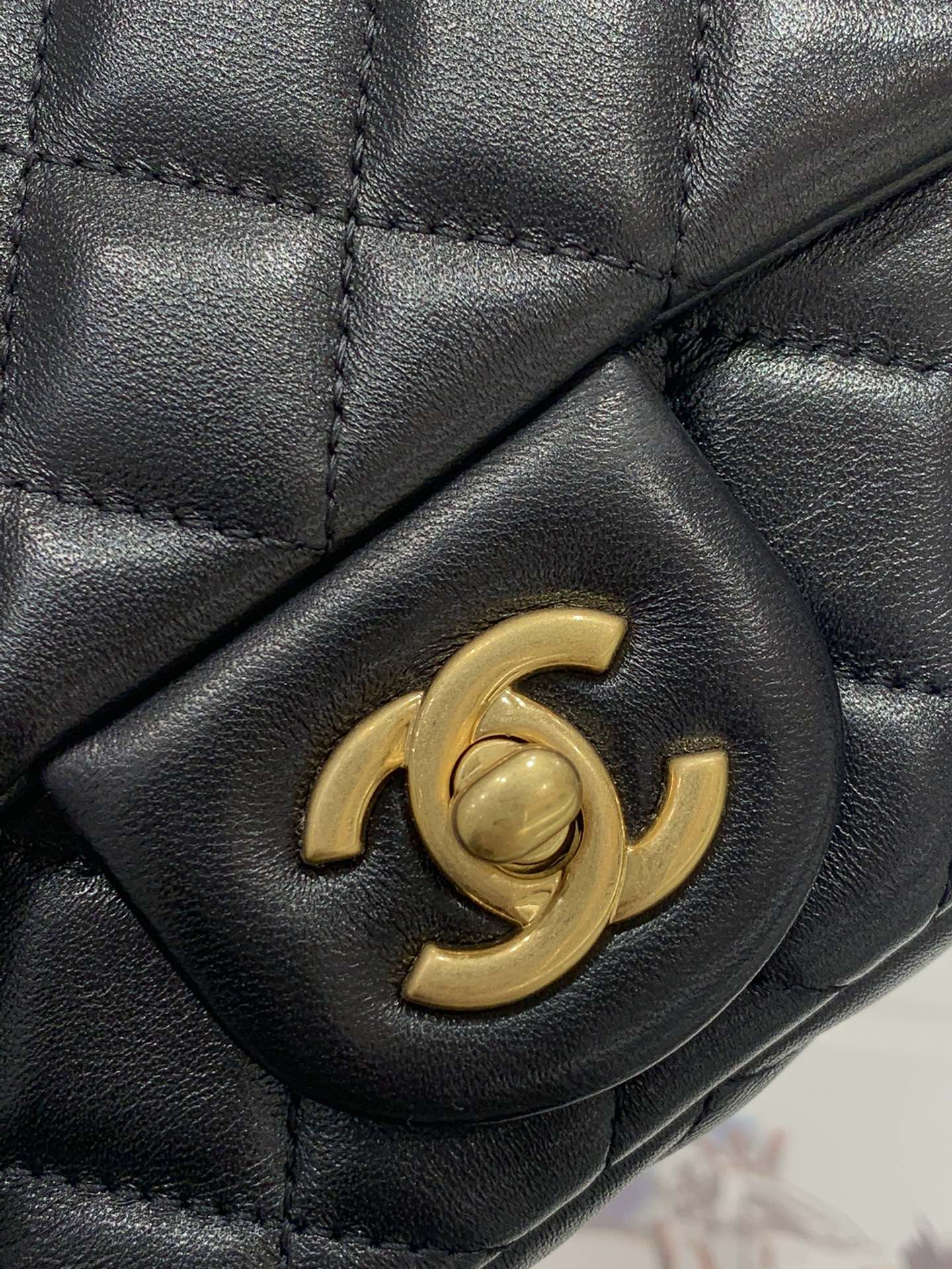 Chanel升级版带芯片～cf【小金球方胖子】  2020新春新款包包 黑色  尺寸13x18x7