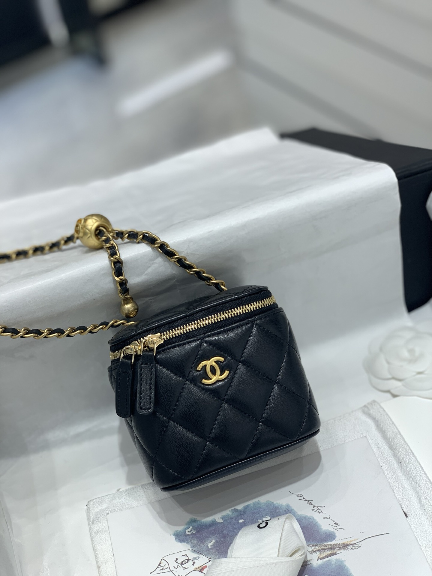 Chanel Small Vanity Bag With Strap  Đen  La Deluxe